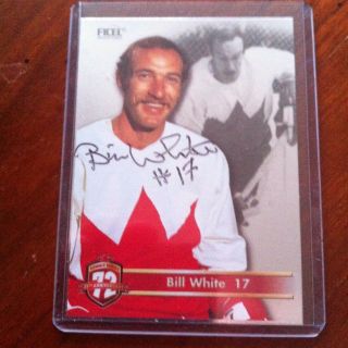 Team Canada 1972 Bill White Autographed Rare Ficel Card
