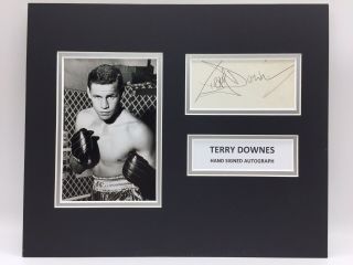 Rare Terry Downes Boxing Signed Photo Display,  Autograph
