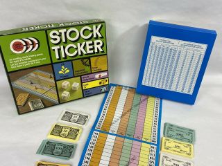 RARE Vintage 1980 ' s STOCK TICKER Board Game 100 COMPLETE 3