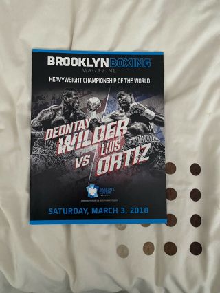 Rare Deontay Wilder V Luis Ortiz Official On Site Programme 2018 Plus Bout Sheet