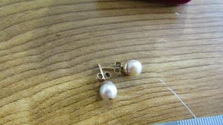 Rare Vintage 9ct Gold & Golden South Sea Real Pearls Earrings 1,  4gr