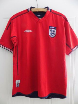 England Football Jersey Shirt 2002 2004 Rare Two Sided Away Top Umbro Mens Size