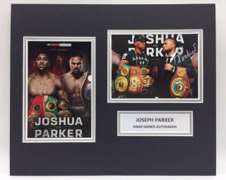 Rare Joseph Parker Boxing Signed Photo Display,  Autograph Anthony Joshua