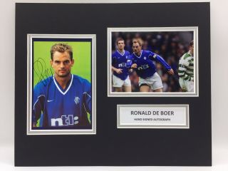 Rare Ronald De Boer Rangers Signed Photo Display,  Autograph Glasgow