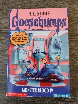 Monster Blood Iv Goosebumps 62 By Stine,  R.  L W/ Bookmark & Card Insert Htf Rare