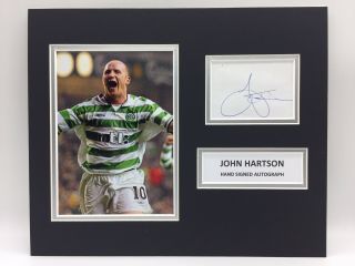 Rare John Hartson Celtic Signed Photo Display,  Autograph Wales