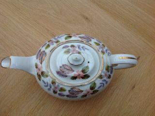 Rare Vintage Aynsley April Rose Teapot 1.  5 pts Fine English Bone China 2