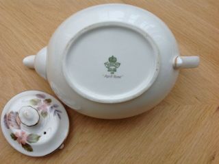 Rare Vintage Aynsley April Rose Teapot 1.  5 pts Fine English Bone China 3