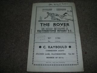 Rare Vintage Featherstone Rovers V Halifax 2nd September 1953