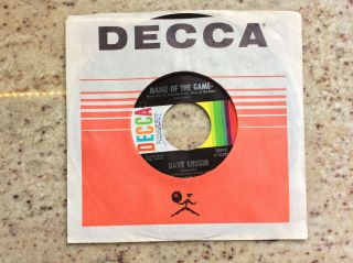 Dave Grusin 7” Vinyl 1968 Rare Single Name Of The Game / It Takes A Thief Decca