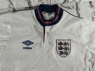 England Kids Boys Home Shirt 1988 1989 1990 Vintage Football Retro Rare Age 7 8