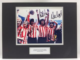 Rare Sunderland 1973 Fa Cup Final Multi Signed Photo Display,  Autograph