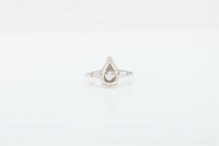 Antique 1920s $10,  000 2ct Old Pear Cut Vs Diamond Platinum Wedding Ring Rare