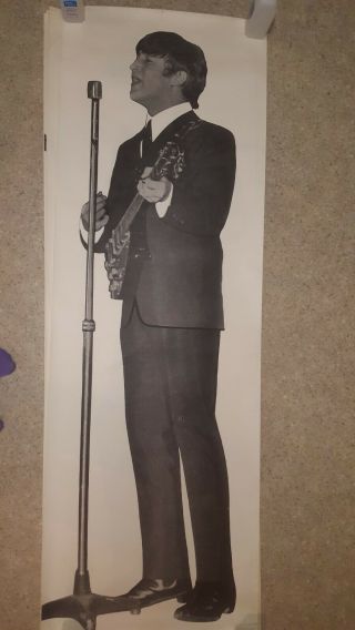 Rare Vintage 1964 Beatles Life Size Poster By Fan Fotos London All 4 Beatles