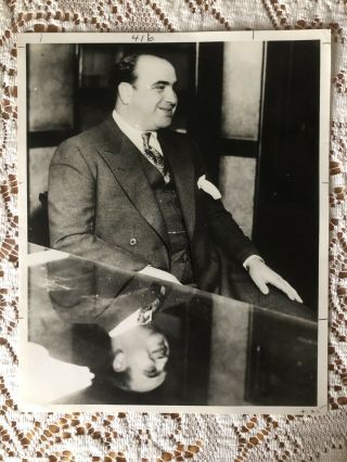 Al Capone,  1931 Rare Arrest Court Photo Type 1,  8x10 United Press