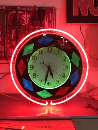1940s Roto Dial Neon Clock Rare