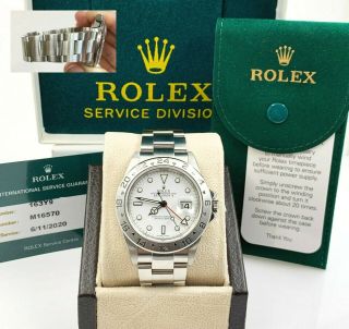 Rolex Explorer Ii 16570 White Dial Stainless Box Service Paper 2020 Very Rare