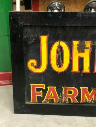 RaRE Vintage JD JOHN DEERE FARM IMPLEMENTS Sign Old Tractor PORCELAIN 2