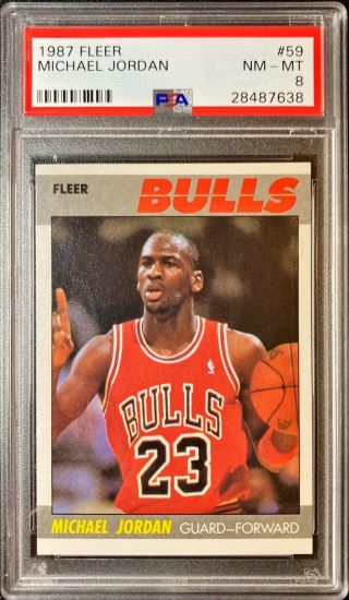 1987 Fleer Michael Jordan 57 Psa 8 Nm - Mt Rare Second Year Investment Card Bulls