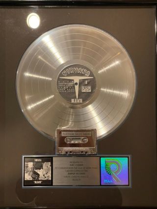 Nirvana Bleach Riaa Award Presented To Kurt Cobain Rare