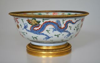 Fine Rare Antique Chinese Large Bowl with Dragons - Kangxi Period Qing Dynasty 3