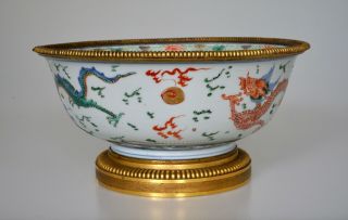 Fine Rare Antique Chinese Large Bowl with Dragons - Kangxi Period Qing Dynasty 6