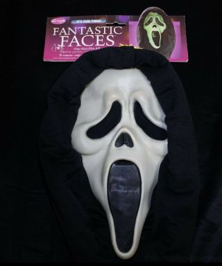 Scream Mask Fantastic Faces Fun World Gen 1 Ghost Face Rare Deluxe Tag Grail