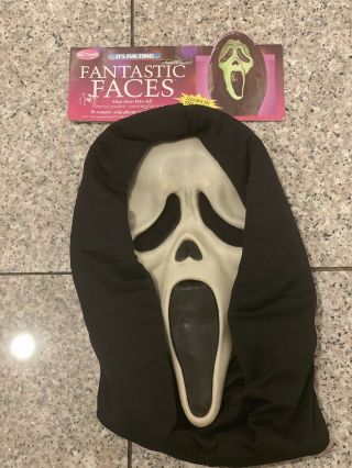 Scream Mask Fantastic Faces Fun World Gen 1 Ghost Face Rare Deluxe Tag Grail 2