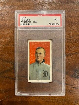 T206 Ty Cobb Portrait Red Psa 3 Sweet Caporal 350 Iconic Card Rare