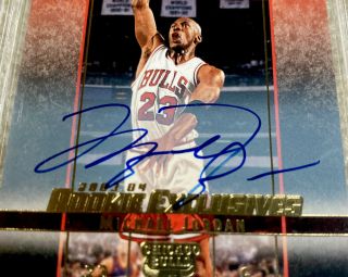 Michael Jordan 2003 - 04 Upper Deck Rookie Exclusives Auto Bgs 9/10 Rare SP Bulls 3