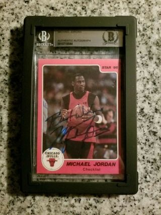 1986 - 87 Star 1 Michael Jordan Autographed Signed Card Bgs " Best Wishes " Rare