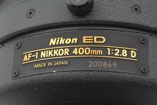 Rare [CLA.  N w Case] Nikon ED AF - I Nikkor 400mm f2.  8 D Telephoto From JAPAN 4