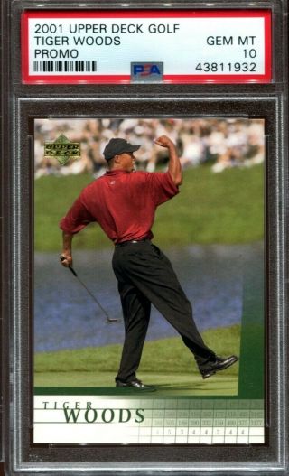2001 Upper Deck Golf Promo Tiger Woods Rookie Rc Rare Low Pop Psa 10