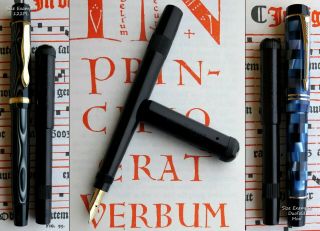 Montblanc 1 Baby BHR Safety Fountain Pen 1920 ' s.  14C F/M Flex Nib.  Serviced Rare 6