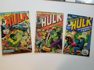 Rare Comics Incredible Hulk 180,  181,  182,  First Wolverine Many Pics Look