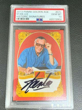 2013 Panini Golden Age Stan Lee Auto Autograph Signature Psa Gem 10 Rare