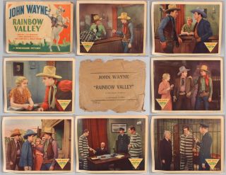 Rare Set Of 8,  John Wayne 1935 Lobby Card Posters,  Western Movie Rainbow Valley