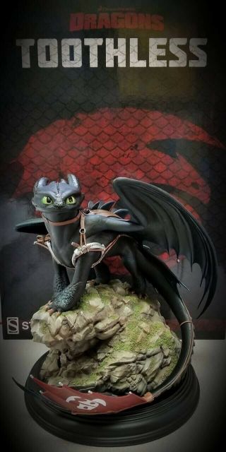 Toothless Statue By Sideshow Collectible How To Train Your Dragon Rare 36/3250