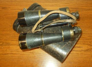 Ww1 German Army - E.  Leitz Wetzlar 12 X L25 Binoculars & Case - Rare