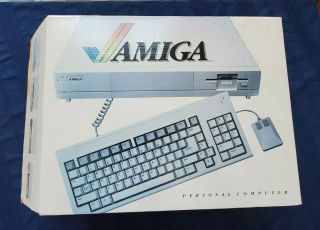 Rare Vintage Commodore Amiga 1000 Personal Computer W Box Software Workbench,