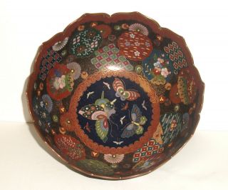 Rare Bronze Japanese Meiji Cloisonne Enamel Bowl