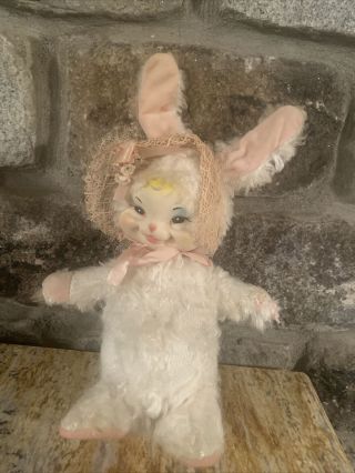 Vintage Rare Rushton Rubber Face Easter Bunny Rabbit Toy 1950’s Stuffed Plush