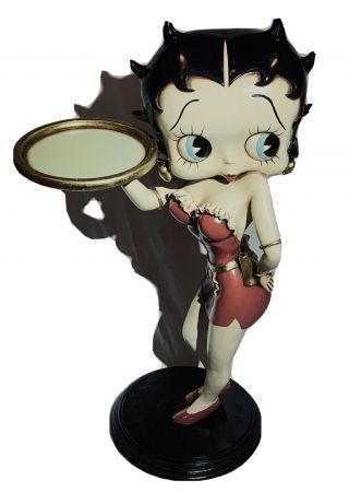 Extremely Rare Betty Boop Lifesize Sexy Waitress In Red Dress Statue 37.  5” Tall