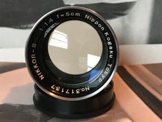 Tokyo 1952 Nikkor - S.  C 5cm F1.  4 Ltm L39 M39 Leica Screwmount Lens Nikon 50mm Rare