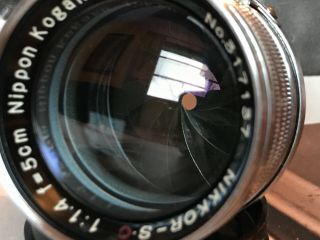 TOKYO 1952 Nikkor - S.  C 5cm F1.  4 LTM L39 M39 Leica Screwmount Lens Nikon 50mm Rare 3