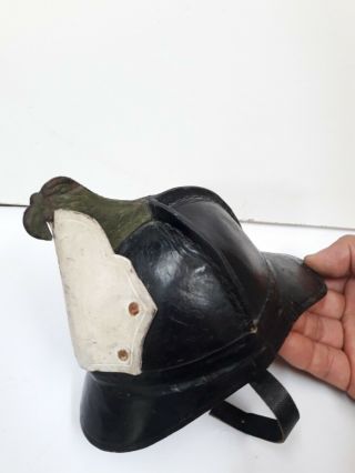 Antique Leather Mini Firefighter Helmet - Extremely Rare