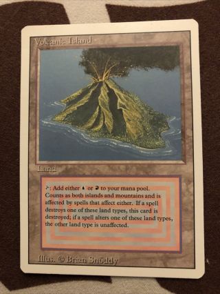 Volcanic Island - Magic The Gathering Mtg Revised.  Very Near.  Dual Land.