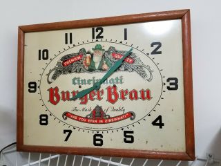 Rare 1930s Vintage Burger Beer Man Clock