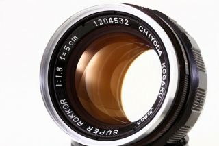" Very Rare " Chiyoda Kogaku Rokkor 5cm F1.  8 Lens  Leica Ltm39 12045