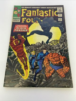 1966 Fantastic Four 52 July 1st.  App Of The Black Panther Comic Book Very Rare